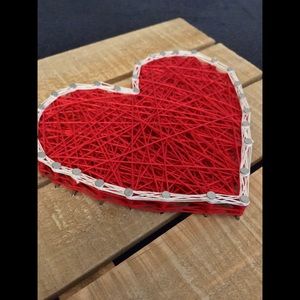 Handmade heart string art decorative wood sign